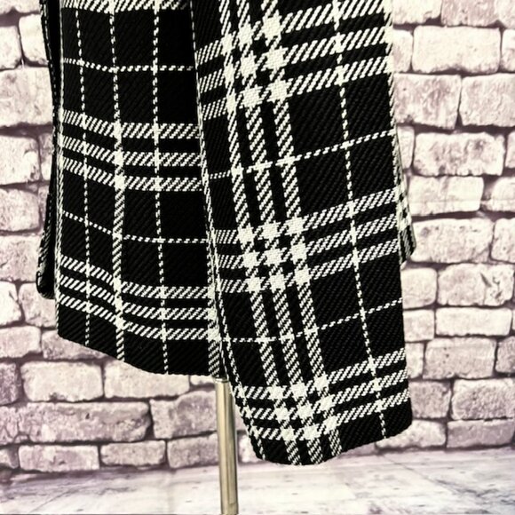 JM Collection Black & White Long Sleeve Fully Lined Blazer Size 16 - Picture 5 of 9